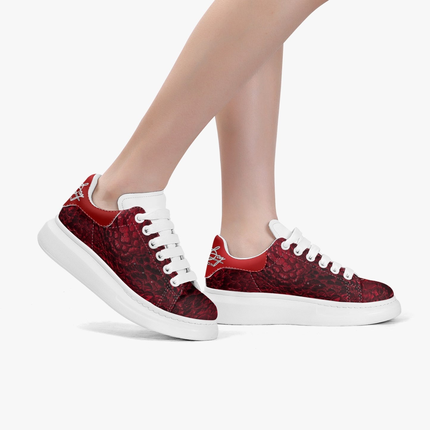 Harlem Boy Collection  - Sankofa Low Top Platform - Ruby Croc