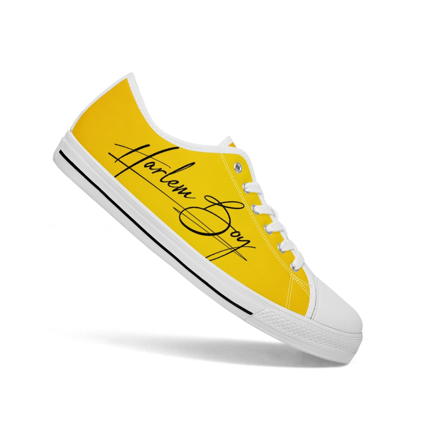 Harlem Boy "Lenox Ave" Unisex Classic Low Tops - Gold (Black or White Sole)