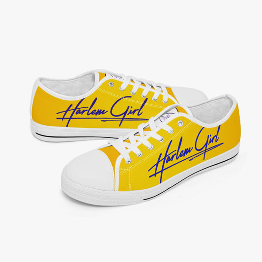 HB Harlem Girl "Lenox Ave" Classic Low Tops - Blue n Gold - Women (Black or White Sole)