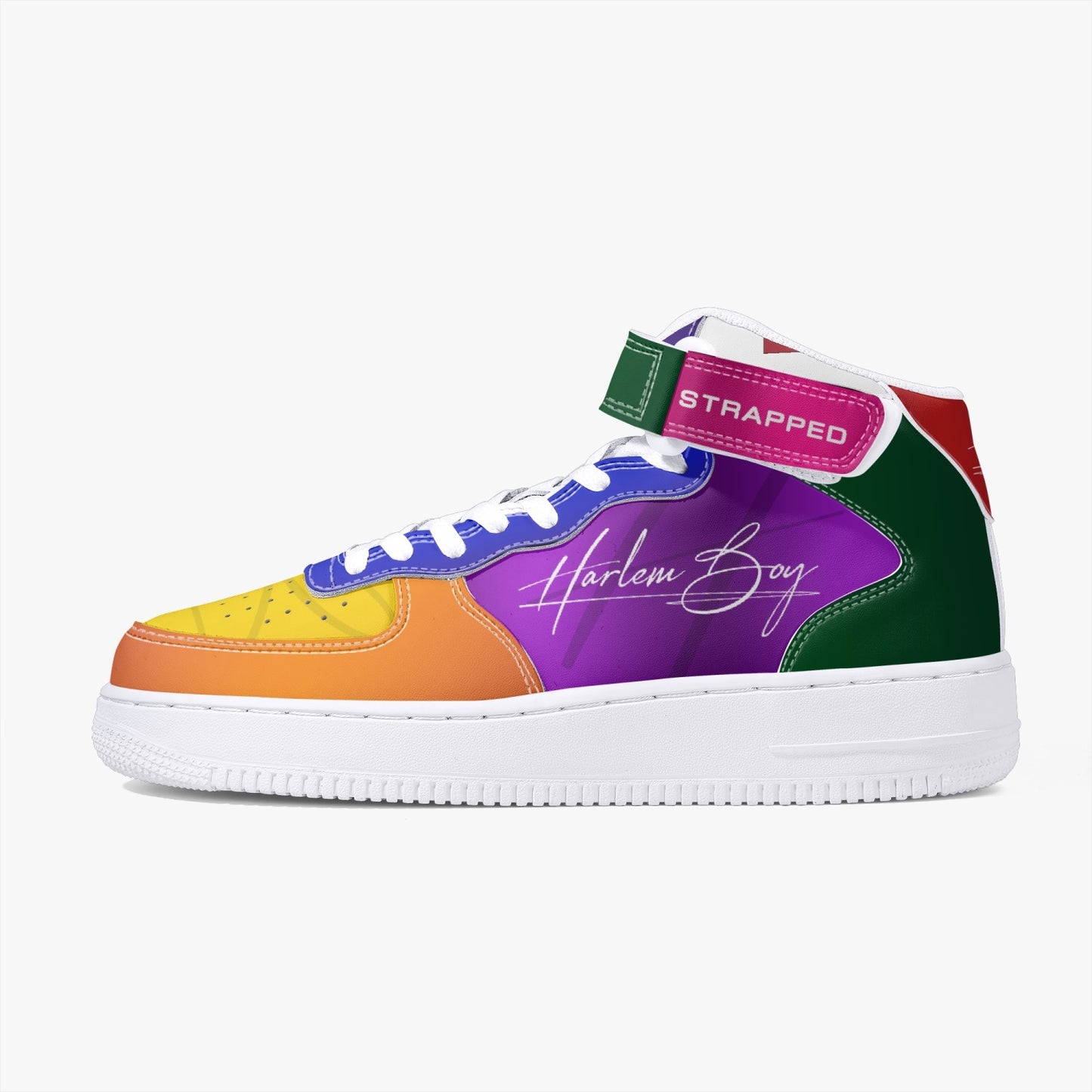 Harlem Boy "Strapped" Leather Hi Top Kicks - Color Block Edition