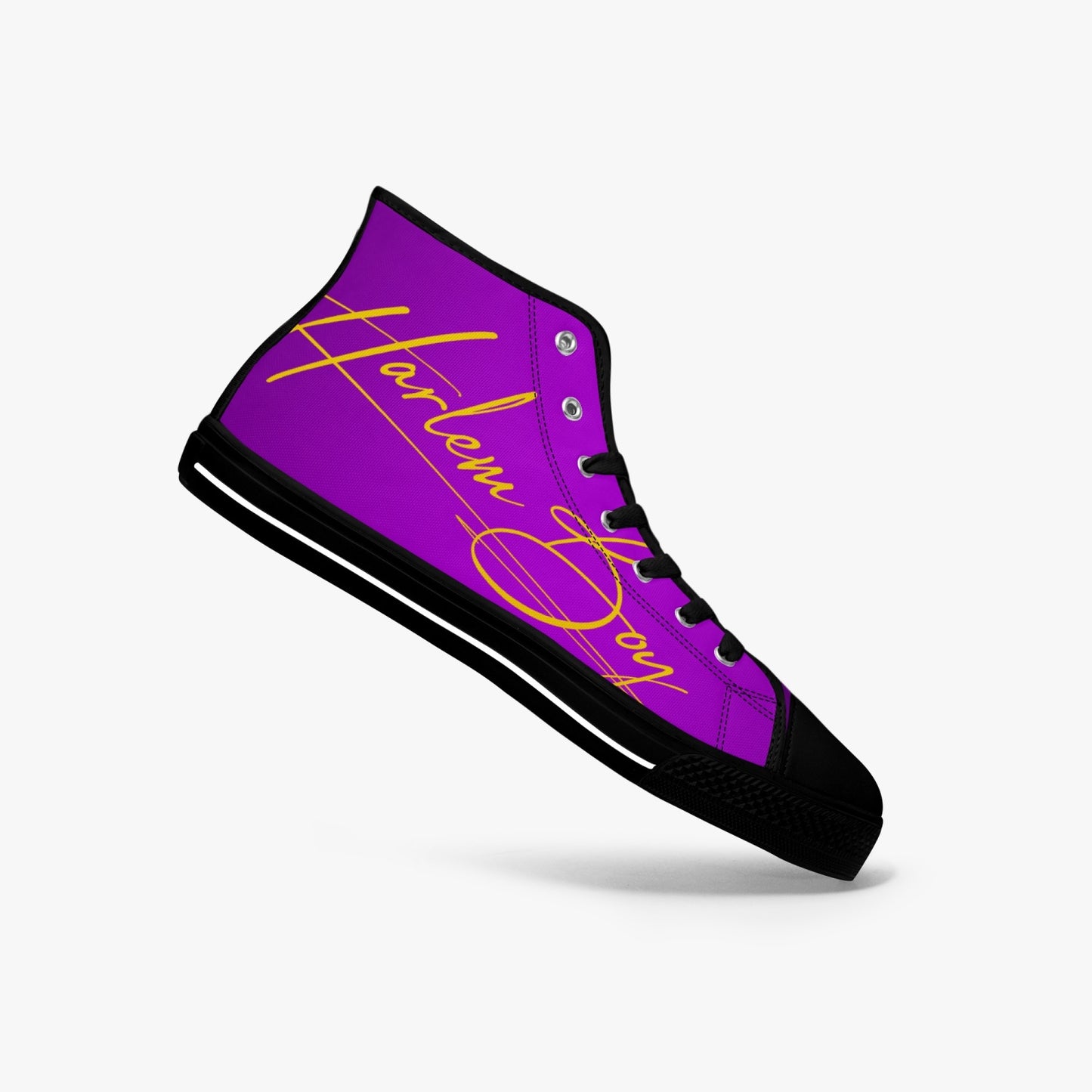 HB Harlem Boy "Lenox Ave" Classic High Top - Purple and Gold - Men (Black or White Soles)