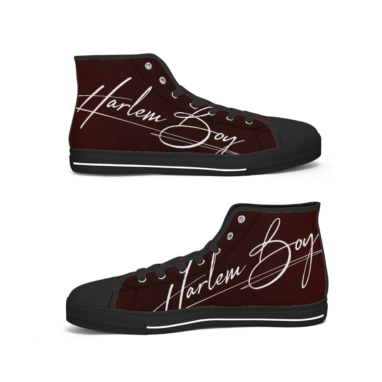 Harlem Boy "Lenox Ave" Unisex Classic High Tops - Burnished Mahogany (Black or White Sole)