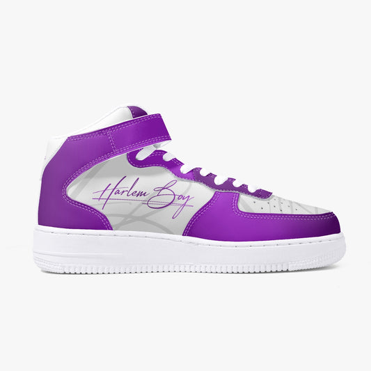 Harlem Boy "Strapped" Leather Hi Top Kicks - Royal Amethyst