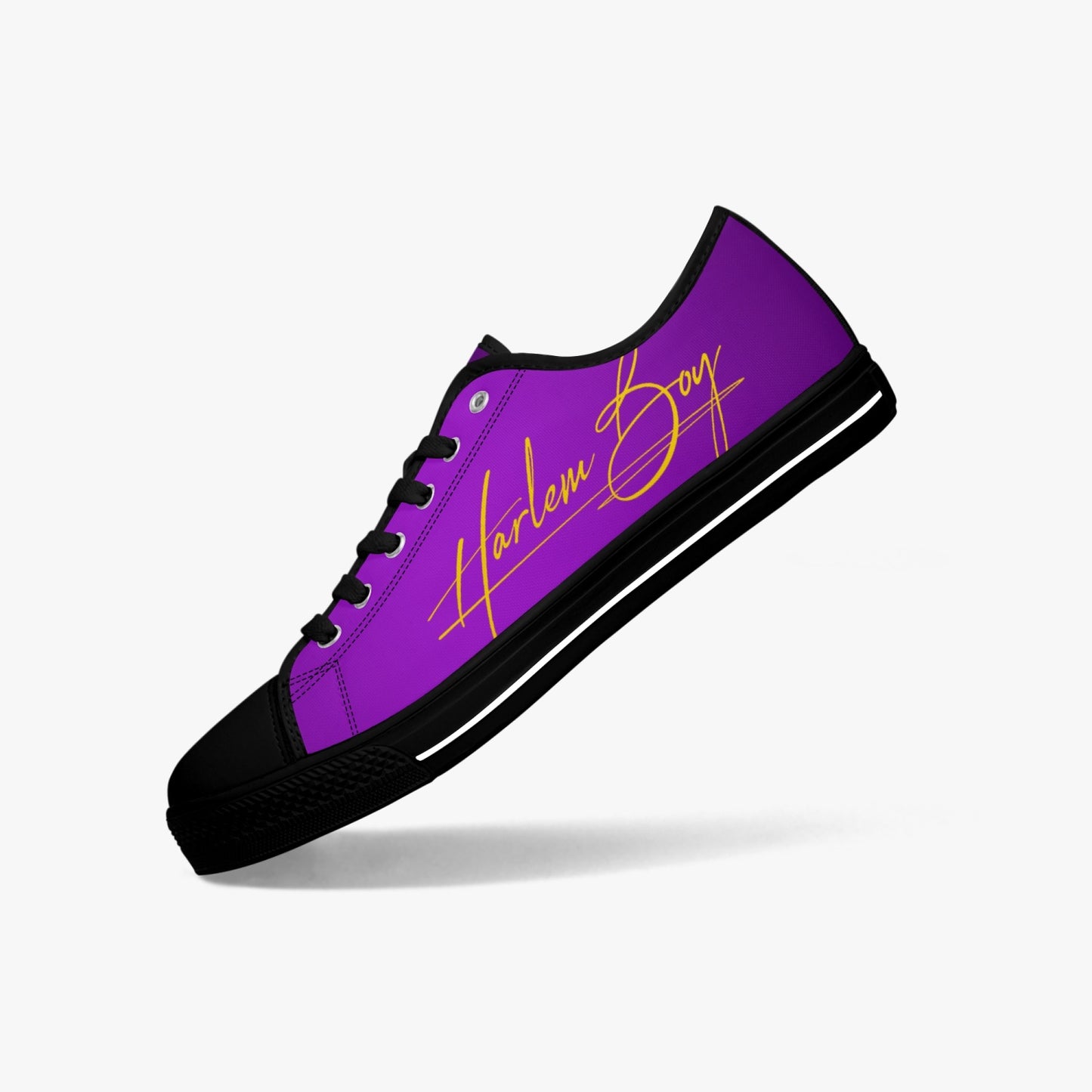 HB Harlem Boy "Lenox Ave" Classic Low Tops - Purple and Gold - Men (Black or White Sole)