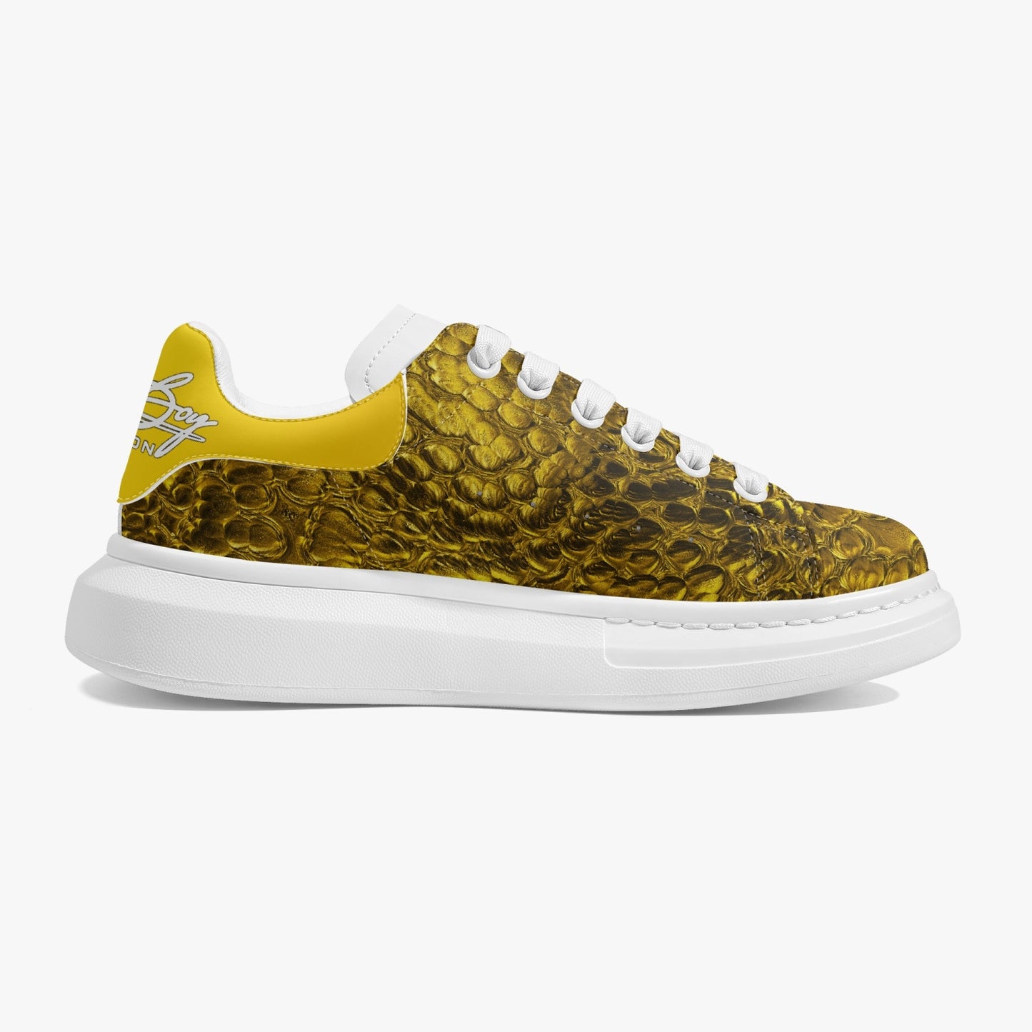 Harlem Boy Sankofa - Crocodile Print - Gold - Mens