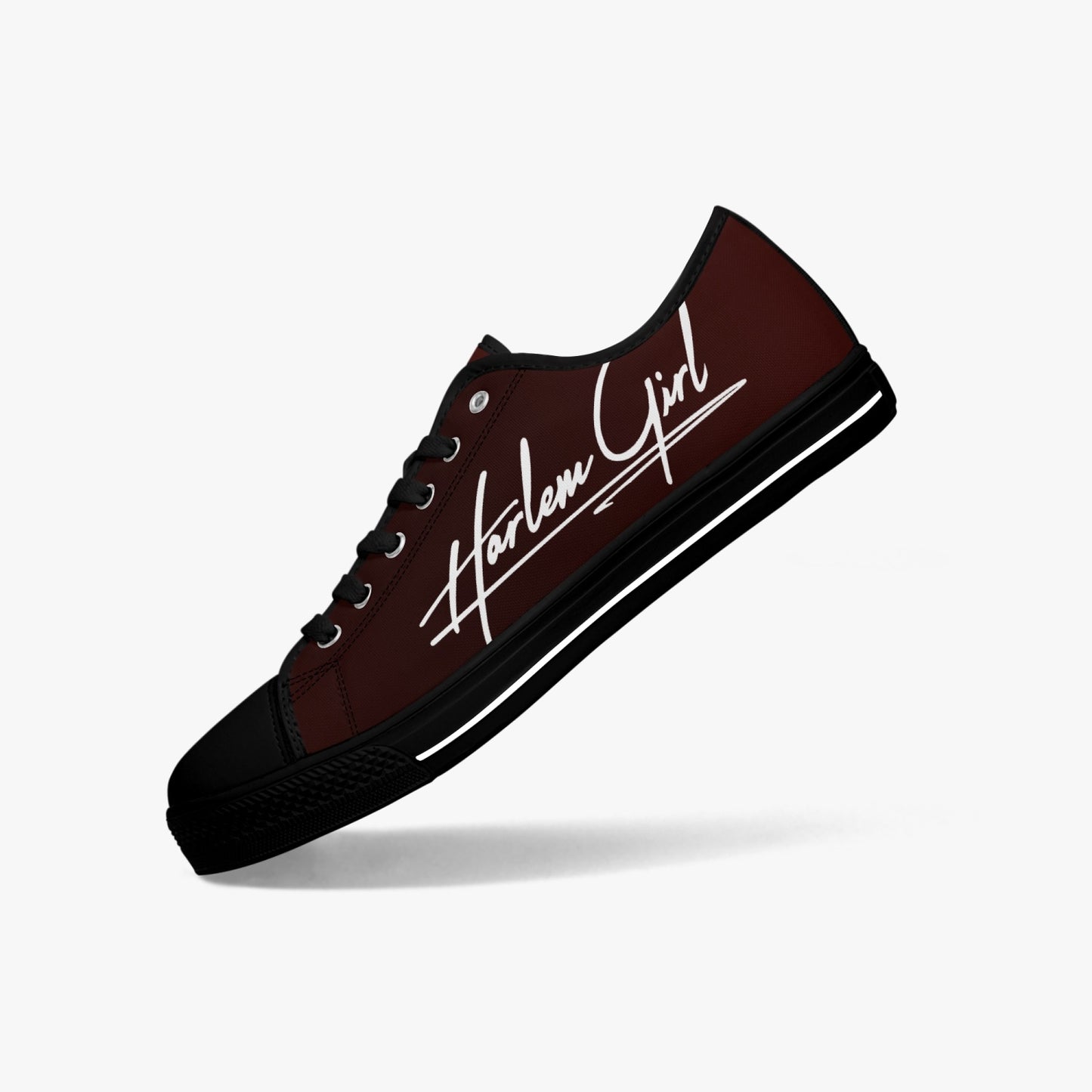 HB Harlem Girl "Lenox Ave" Classic Low Tops - Burnished Mahogany - Women (Black or White Sole)