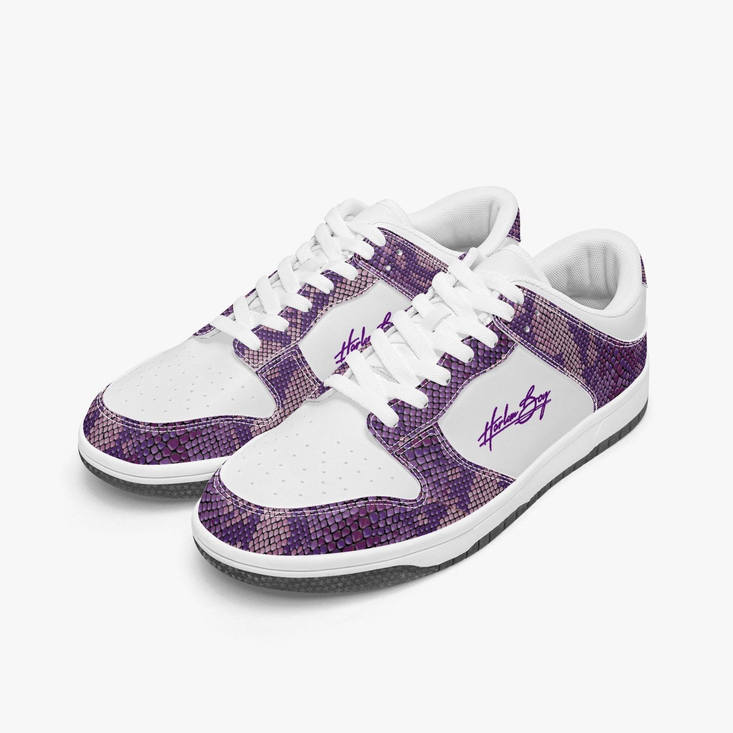 Harlem Boy Collection - Dunks - Low Top Men - Snakeskin Print Amethyst