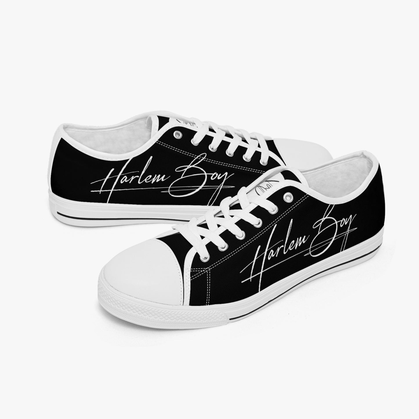 HB Harlem Boy "Lenox Ave" Classic Low Tops - Onyx - Men (Black or White Sole)