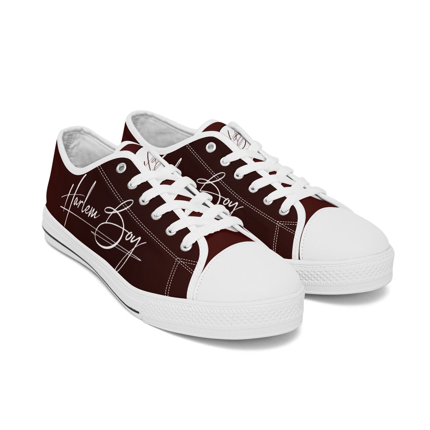 Harlem Boy "Lenox Ave" Unisex Classic Low Tops - Burnished Mahogany (Black or White Sole)