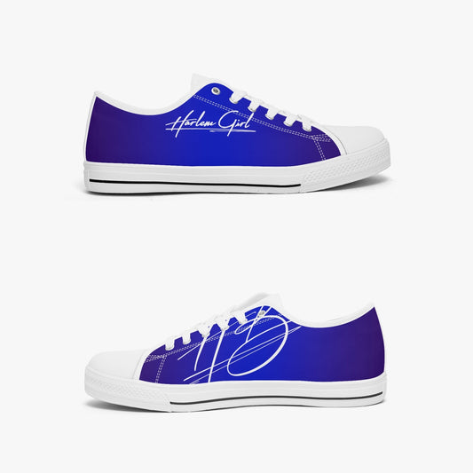 Harlem Girl "Coolee High" Womens Low-Top Canvas Sneaks - Sapphire