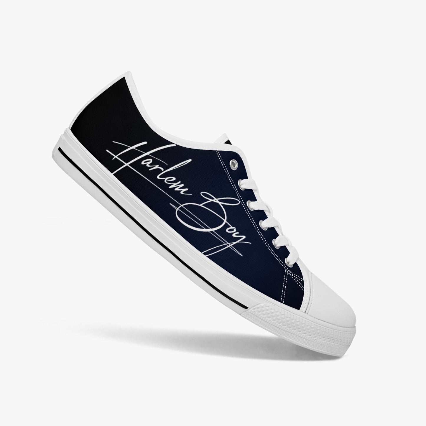 HB Harlem Boy "Lenox Ave" Classic Low Tops - BluBlac Onyx - Men (Black or White Sole)