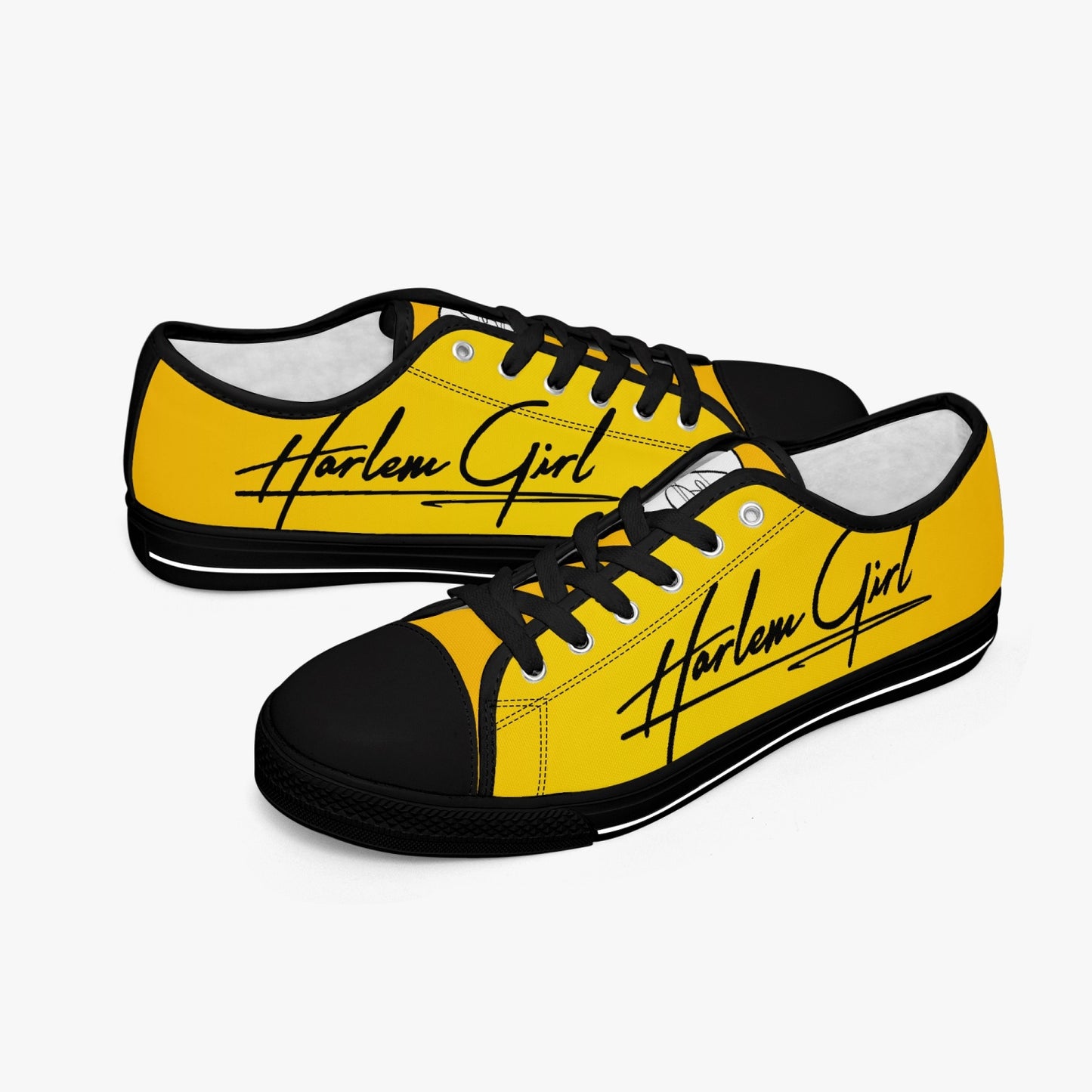 HB Harlem Girl "Lenox Ave" Classic Low Tops - Gold - Women (Black or White Sole)