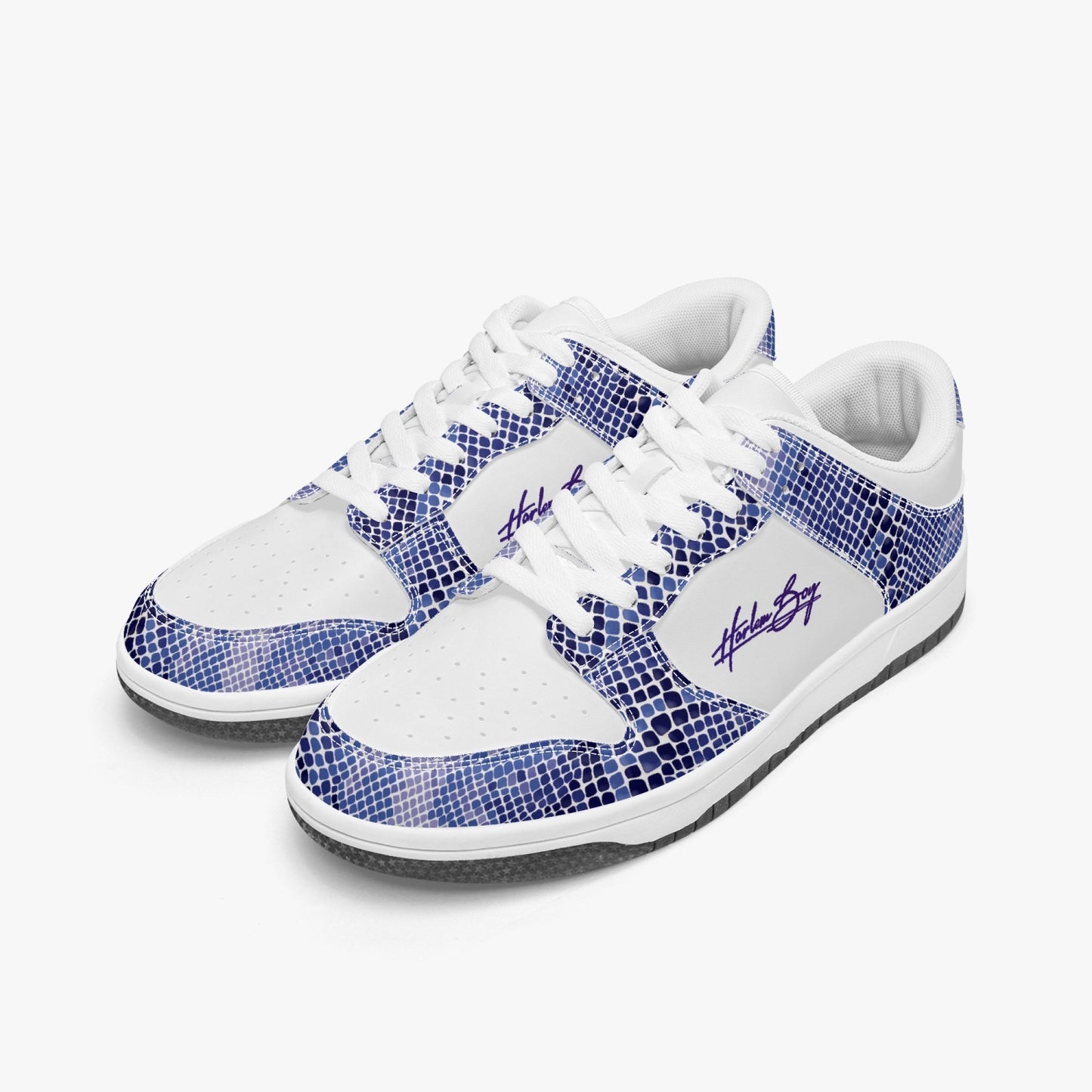Harlem Boy Collection - Dunks - Low Top Men - Snakeskin Print Sapphire