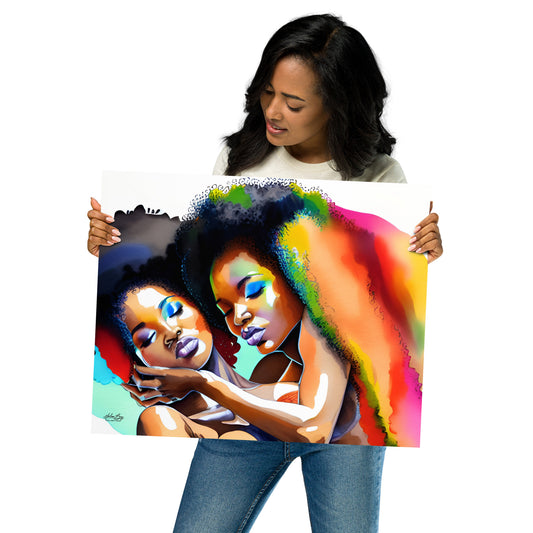 Harlem Boy Collection - Black Love Is - Water Color Series - #6 16 x 20