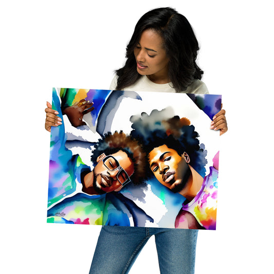 Harlem Boy Collection - Black Love Is - Water Color Series - #4 16 x 20