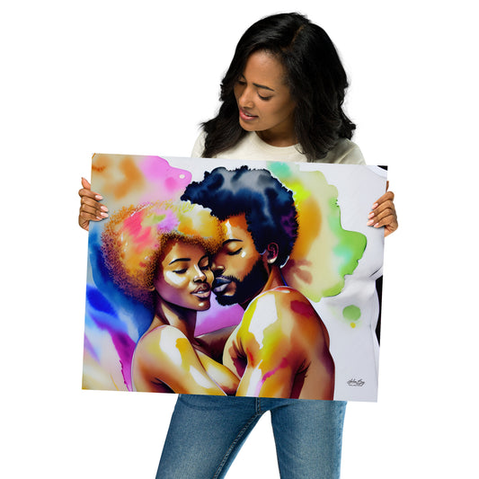 Harlem Boy Collection - Black Love Is - Water Color Series - #1 16 x 20