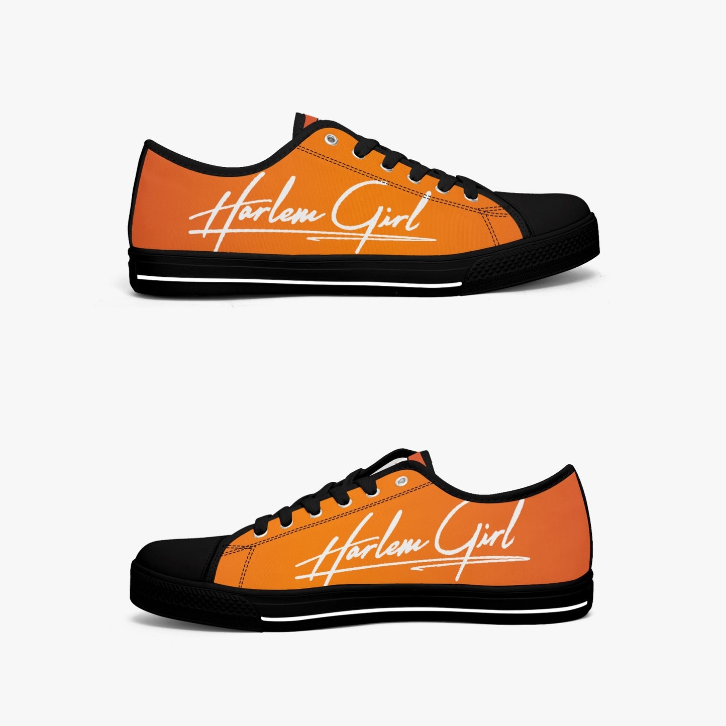 HB Harlem Girl "Lenox Ave" Classic Low Tops - Mandarin - Women (Black or White Sole)