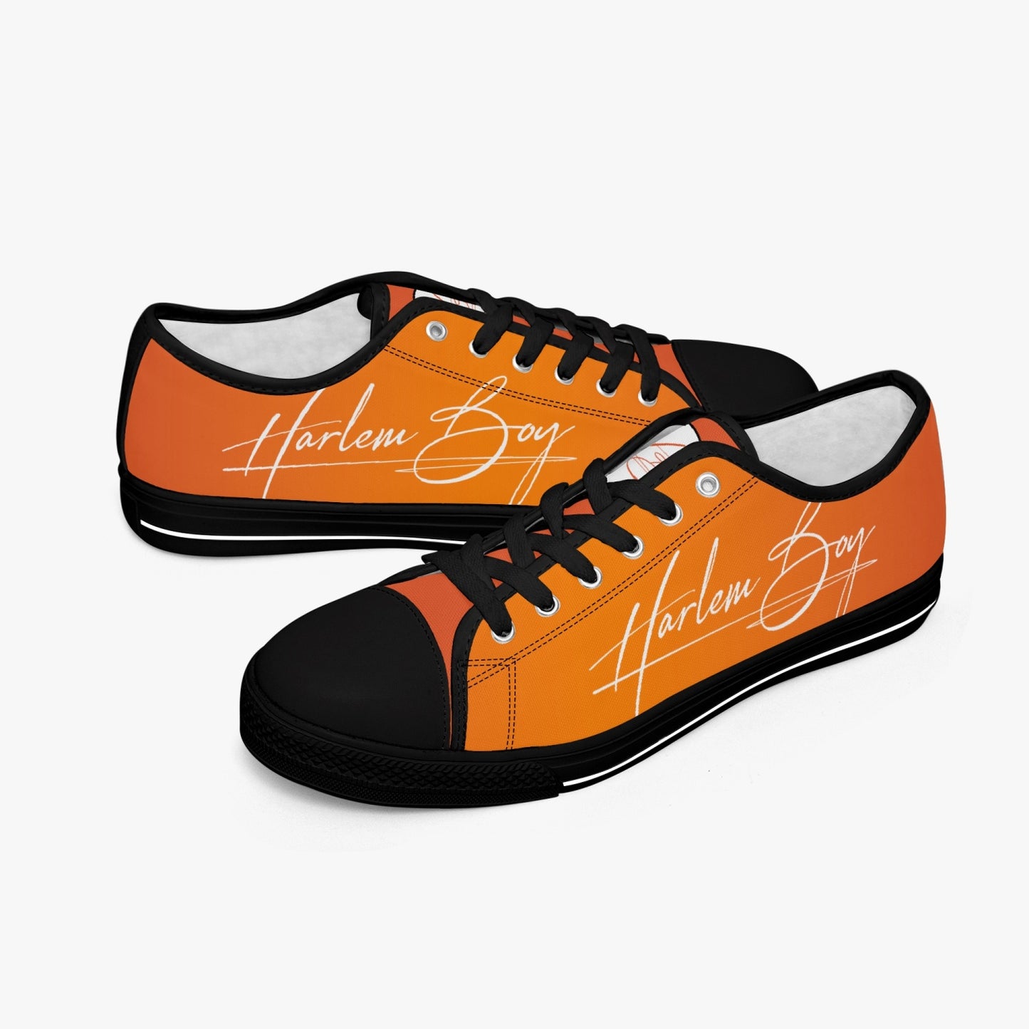 HB Harlem Boy "Lenox Ave" Classic Low Tops - Mandarin - Men (Black or White Sole)