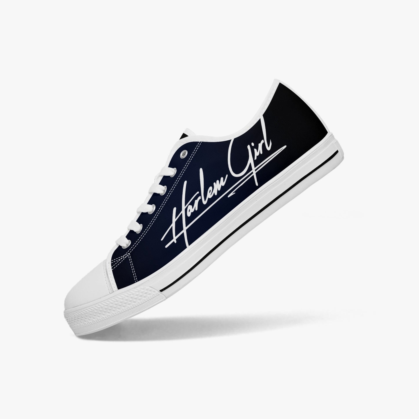 HB Harlem Girl "Lenox Ave" Classic Low Tops - BluBlac Onyx- Women (Black or White Sole)