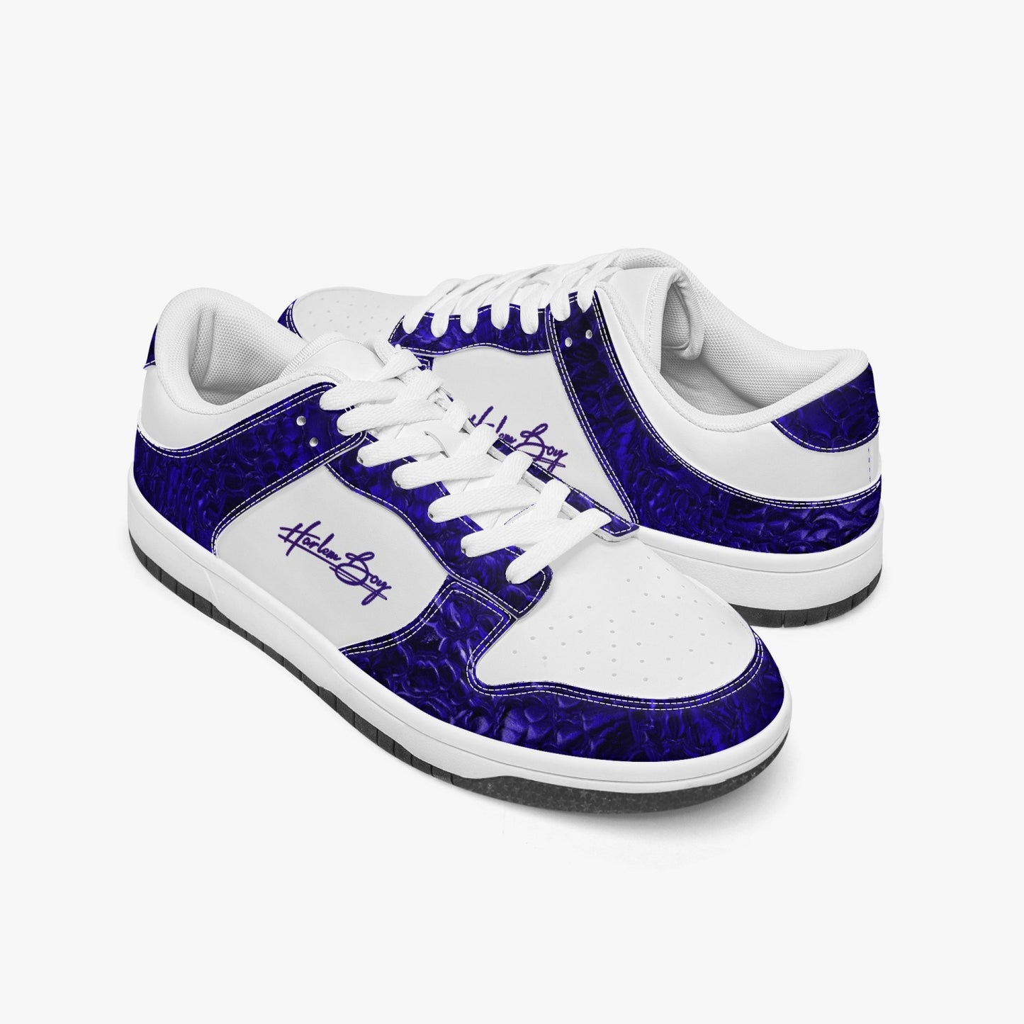 Harlem Boy Collection - Dunks - Low Top Men - Crocodile Print Sapphire