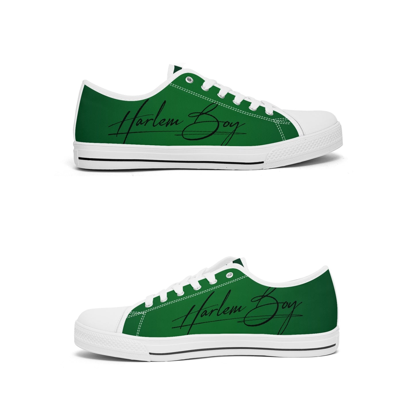 Harlem Boy "Lenox Ave" Unisex Classic Low Tops - Emerald (Black or White Sole)