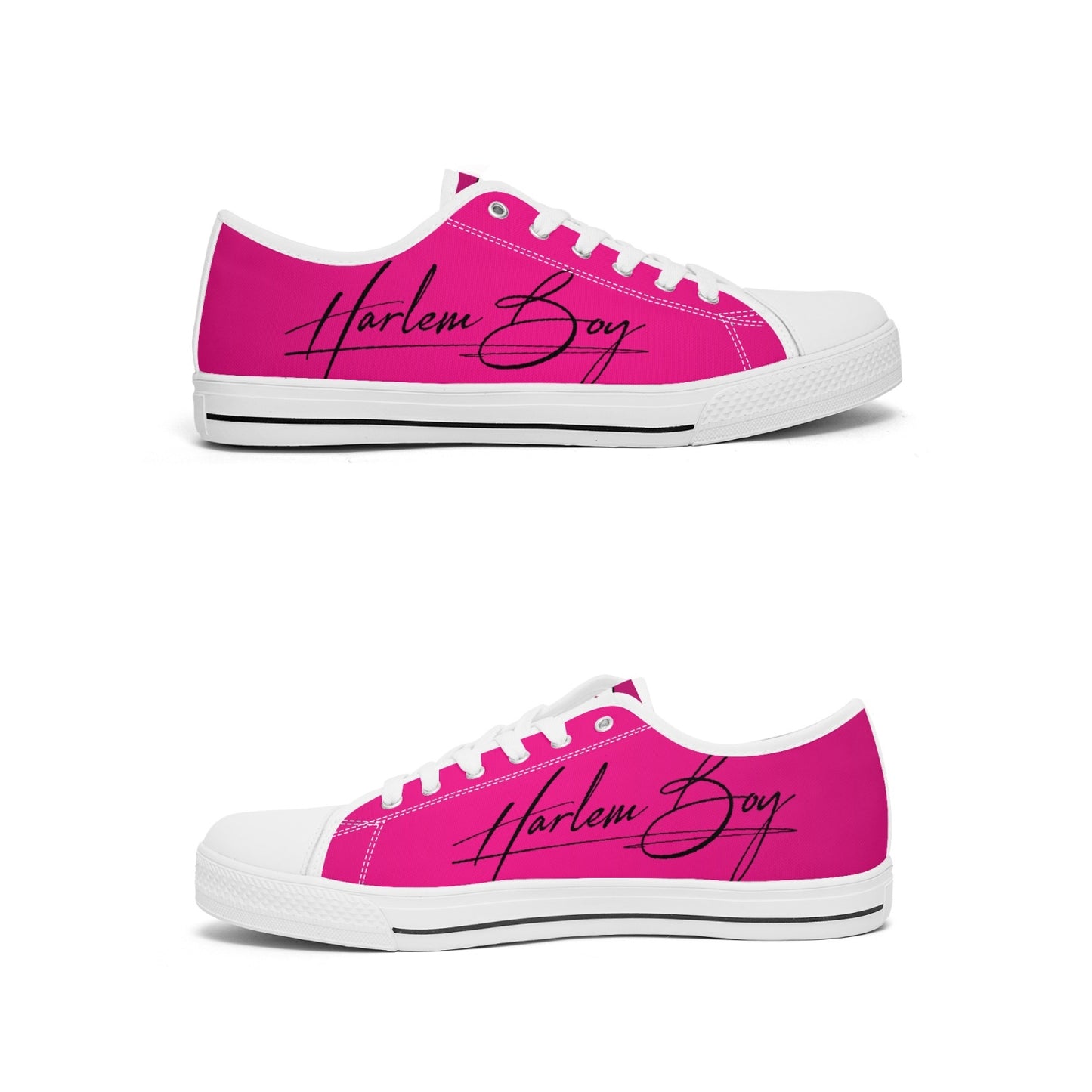 Harlem Boy "Lenox Ave" Unisex Classic Low Tops - Fuchsia (Black or White Sole)