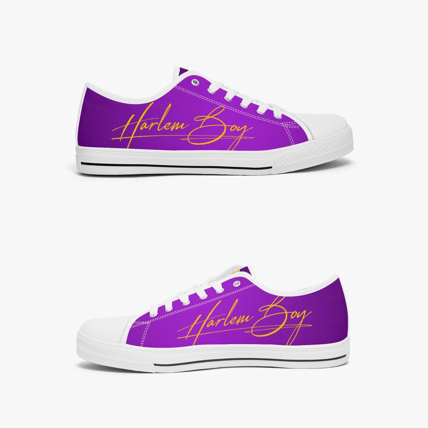 HB Harlem Boy "Lenox Ave" Classic Low Tops - Purple and Gold - Men (Black or White Sole)