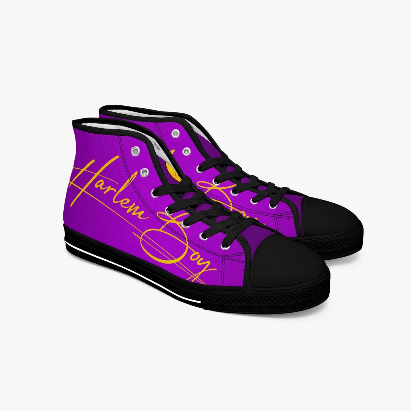 HB Harlem Boy "Lenox Ave" Classic High Top - Purple and Gold - Men (Black or White Soles)