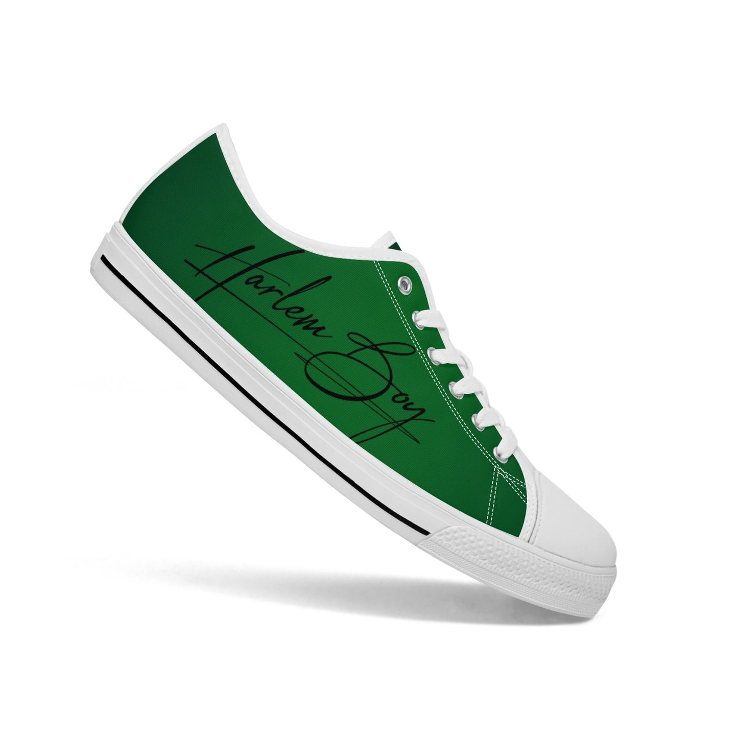 Harlem Boy "Lenox Ave" Unisex Classic Low Tops - Emerald (Black or White Sole)