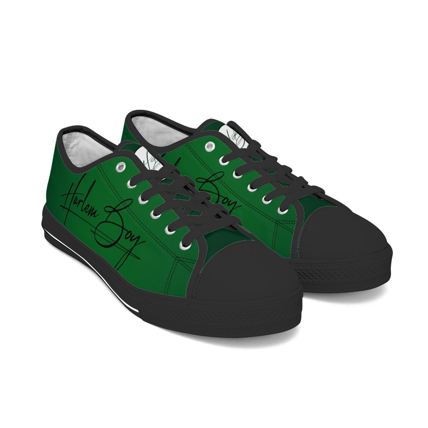 Harlem Boy "Lenox Ave" Unisex Classic Low Tops - Emerald (Black or White Sole)