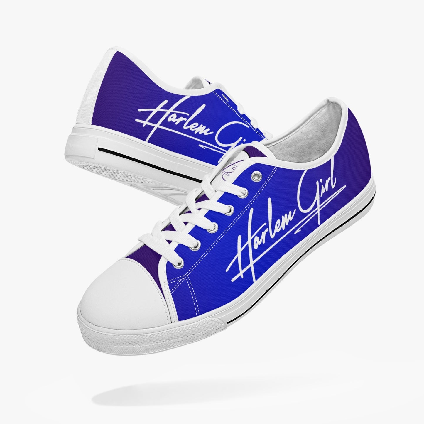 HB Harlem Girl "Lenox Ave" Classic Low Tops - Sapphire - Women (Black or White Sole)