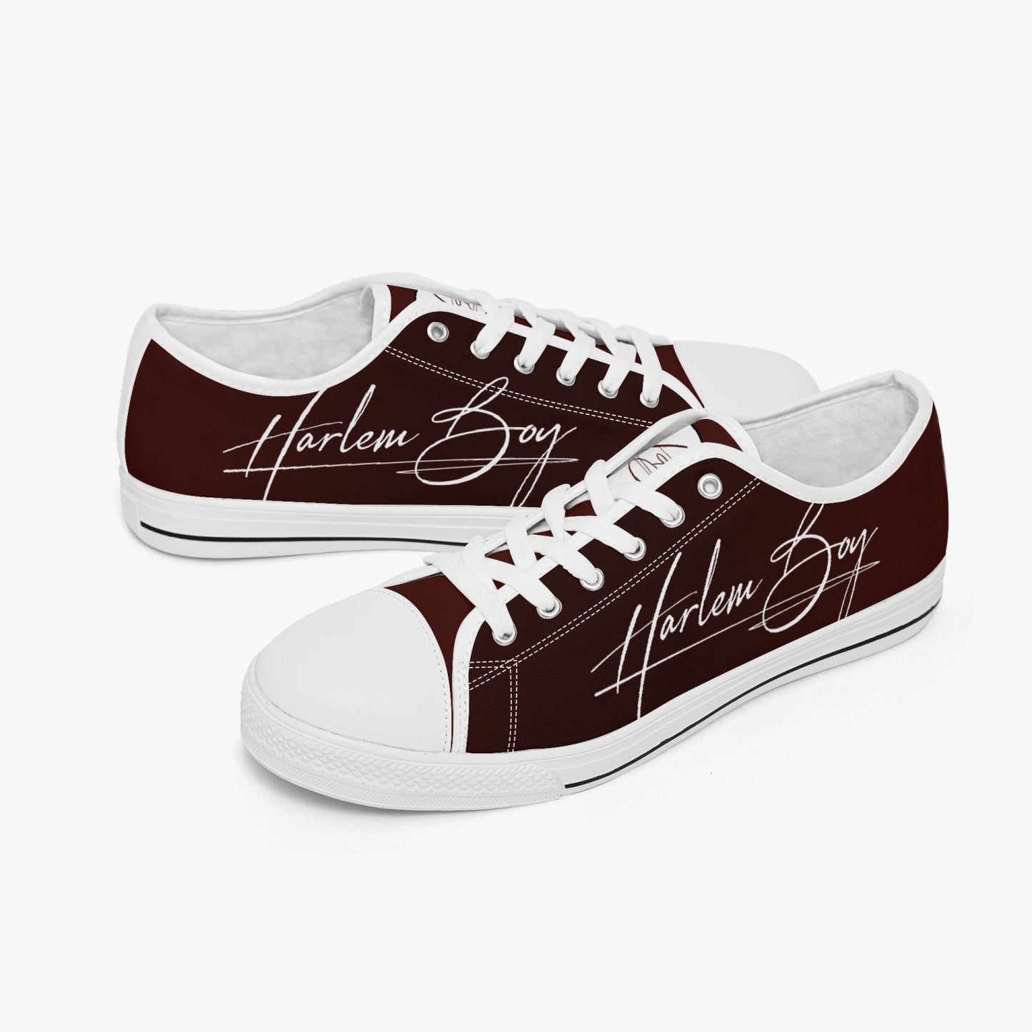 HB Harlem Boy "Lenox Ave" Classic Low Tops - Burnished Mahogany - Men (Black or White Sole)