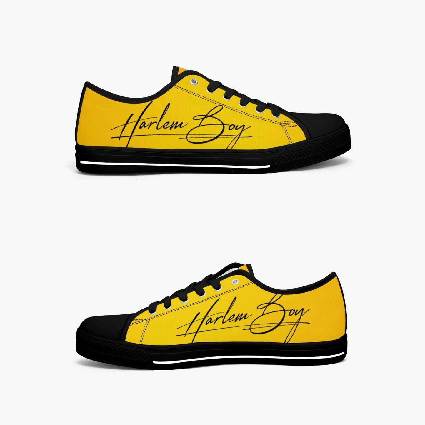 HB Harlem Boy "Lenox Ave" Classic Low Tops - Gold - Men (Black or White Sole)