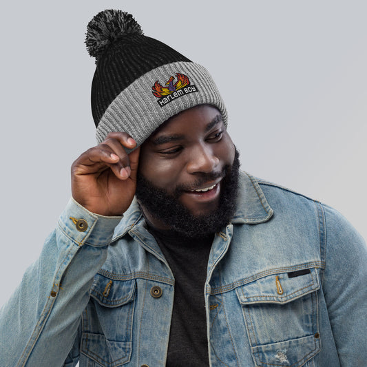 Harlem Boy Pheonix Emblem Pom-Pom Beanie