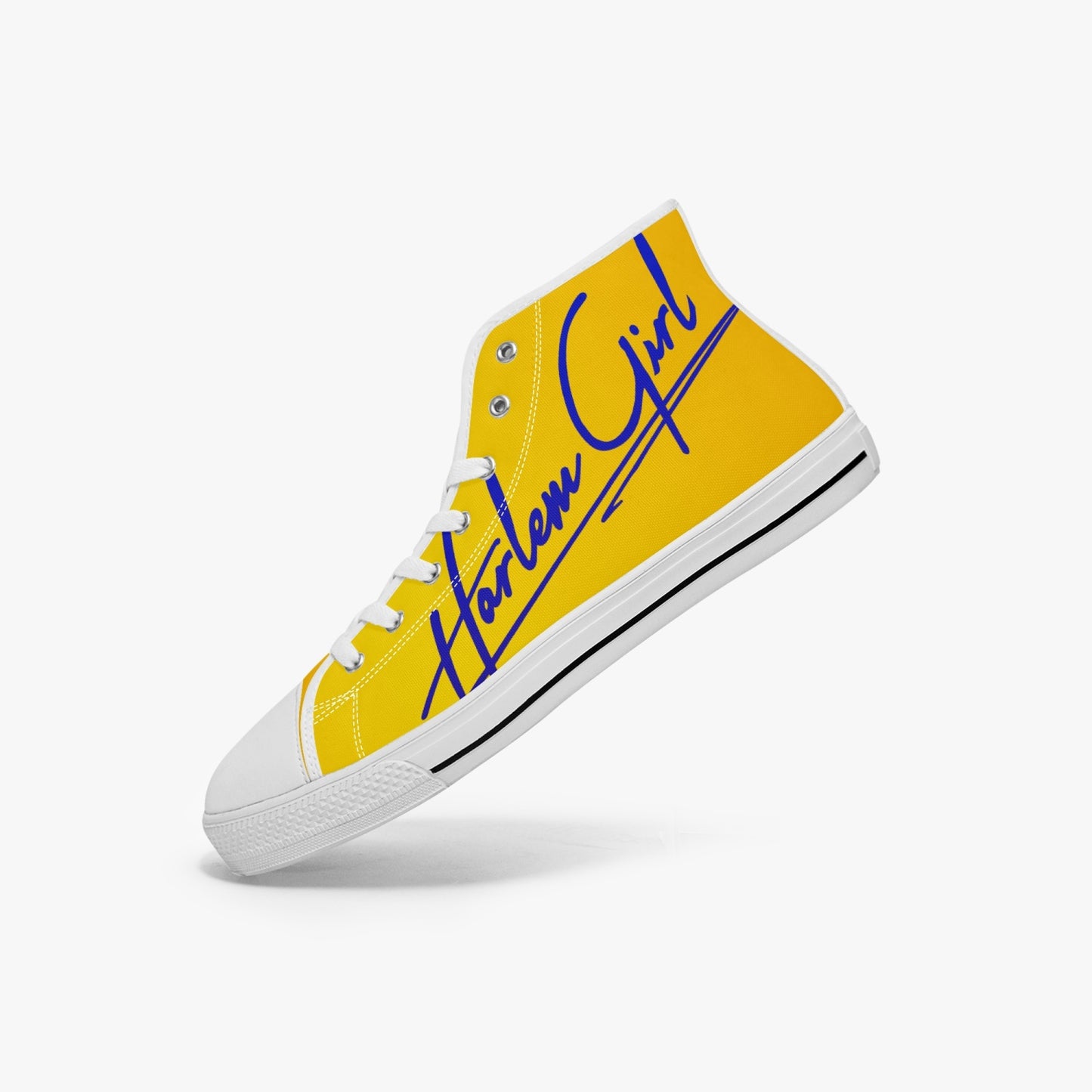 HB Harlem Girl "Lenox Ave" Classic High Top - Blue n Gold - Women (Black or White Soles)