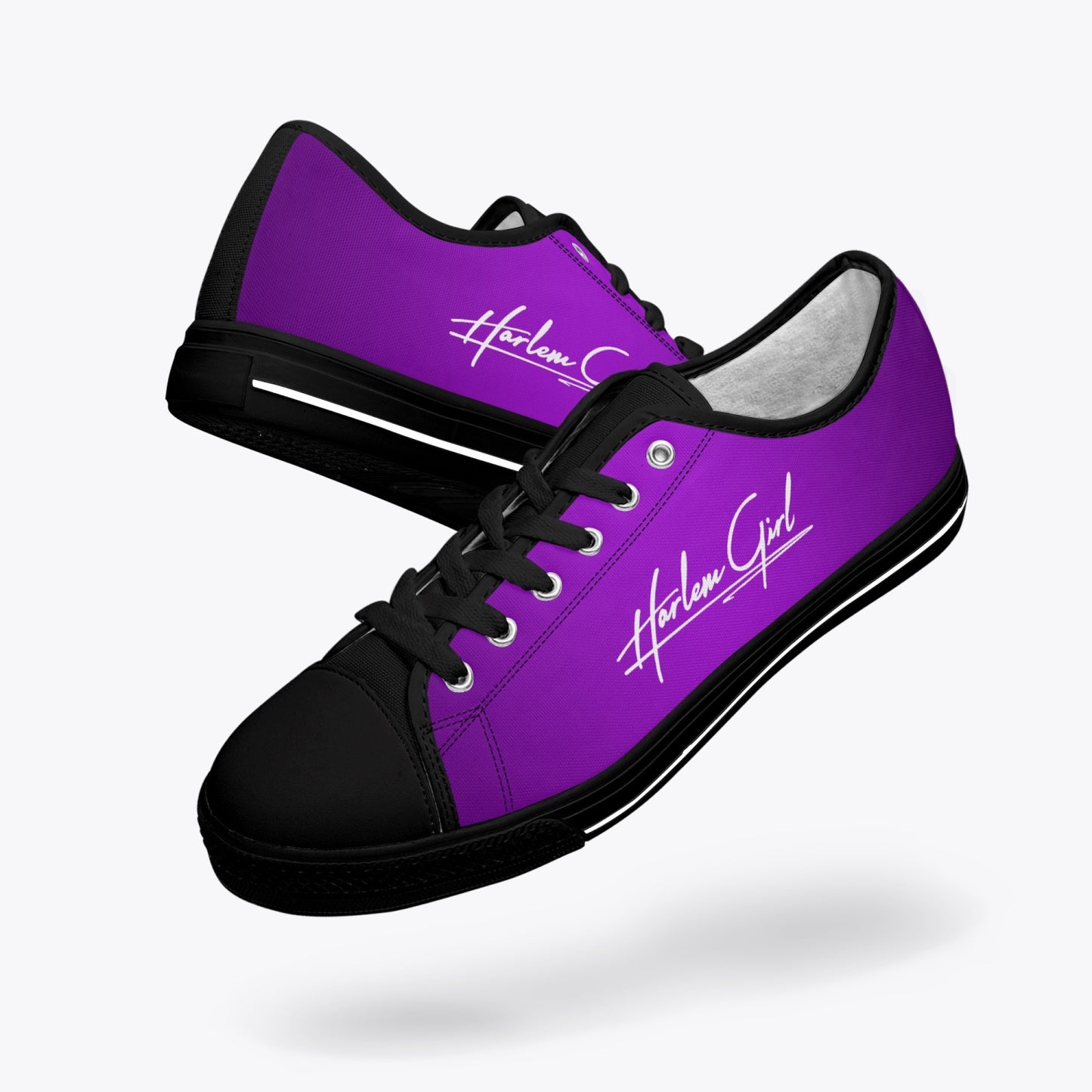Harlem Girl "Coolee High" Womens Low-Top Canvas Sneaks - Amethyst