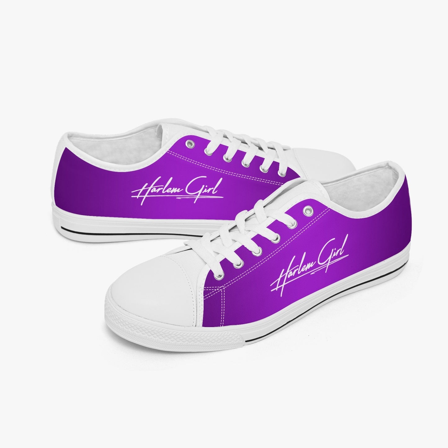 Harlem Girl "Coolee High" Womens Low-Top Canvas Sneaks - Amethyst