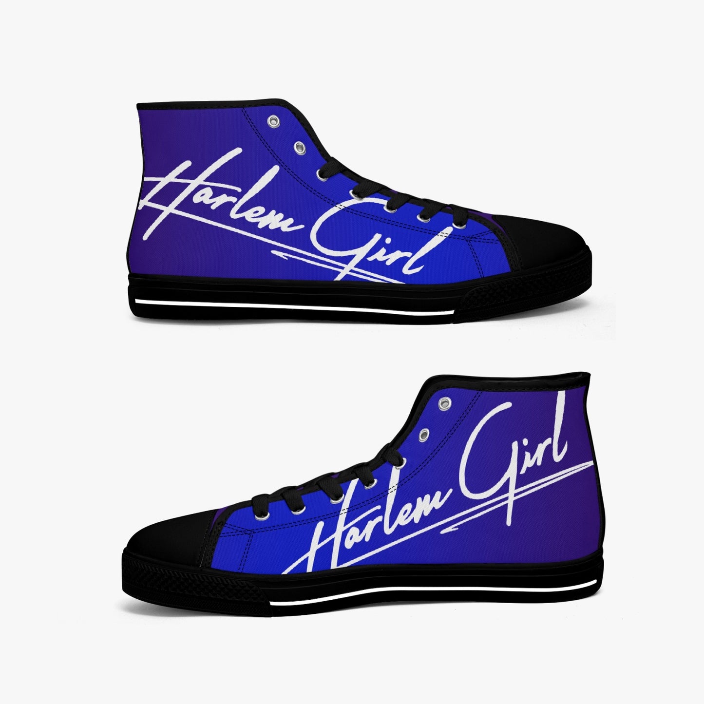 HB Harlem Girl "Lenox Ave" Classic High Top - Sapphire - Women (Black or White Soles)