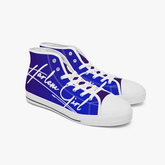 HB Harlem Girl "Lenox Ave" Classic High Top - Sapphire - Women (Black or White Soles)