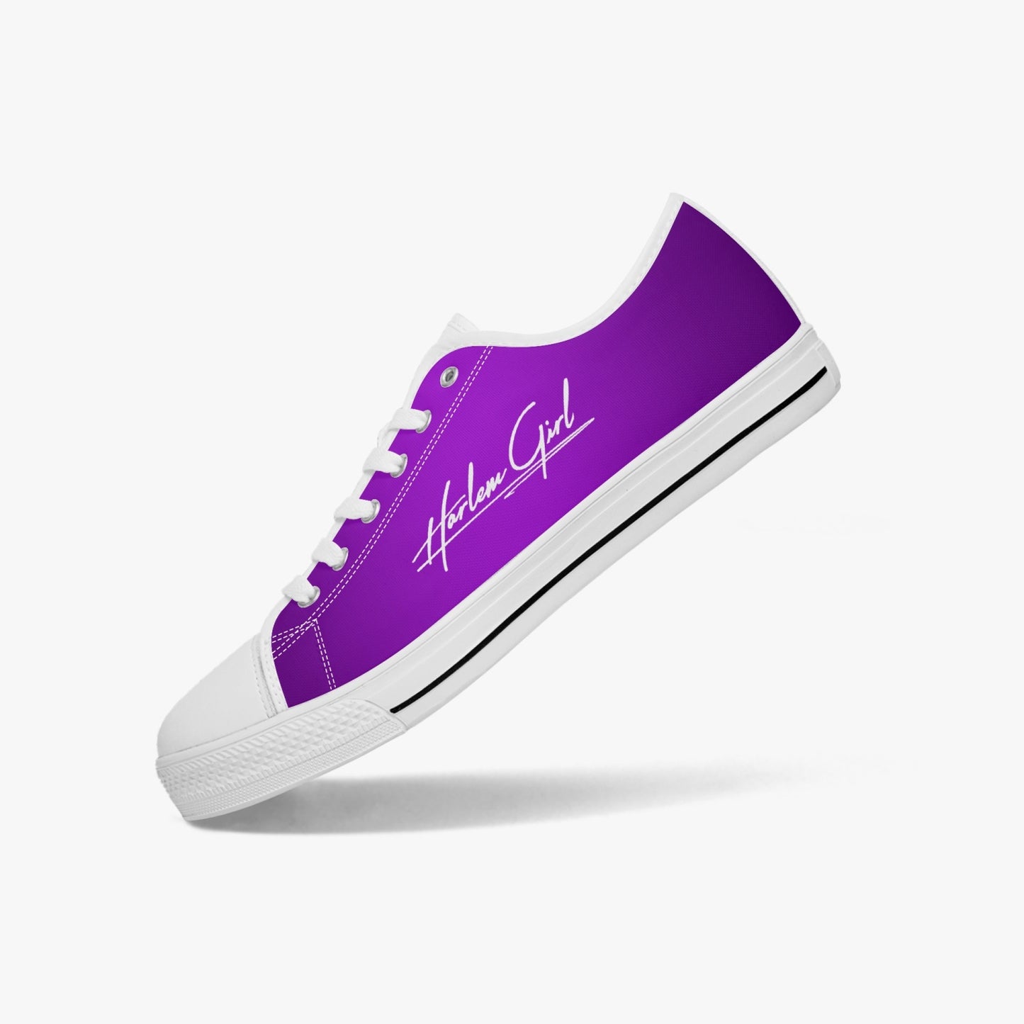 Harlem Girl "Coolee High" Womens Low-Top Canvas Sneaks - Amethyst