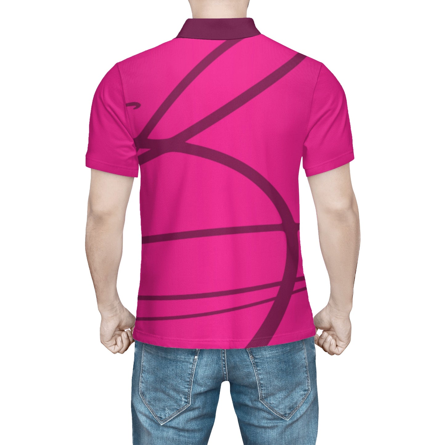 Harlem Boy Printed Signature Polo Men's Fuchsia
