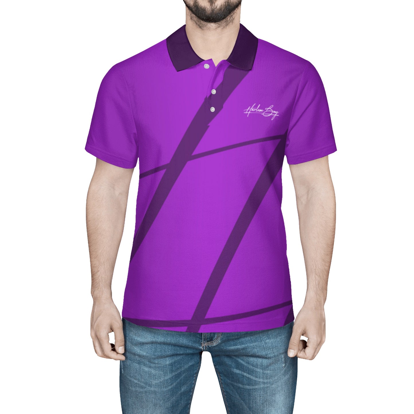 Harlem Boy Printed Signature Polo Men's Amethyst
