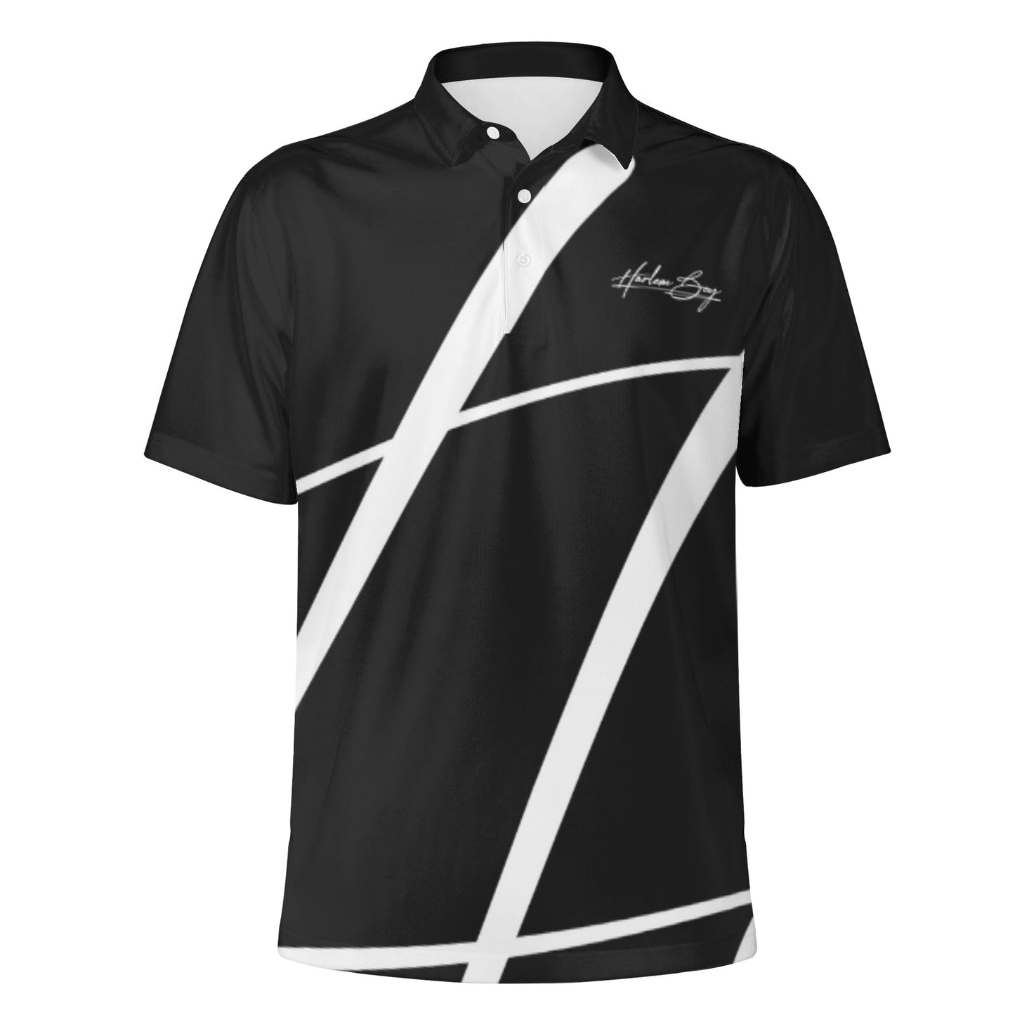 Harlem Boy Printed Signature Polo Men's Onyx & White