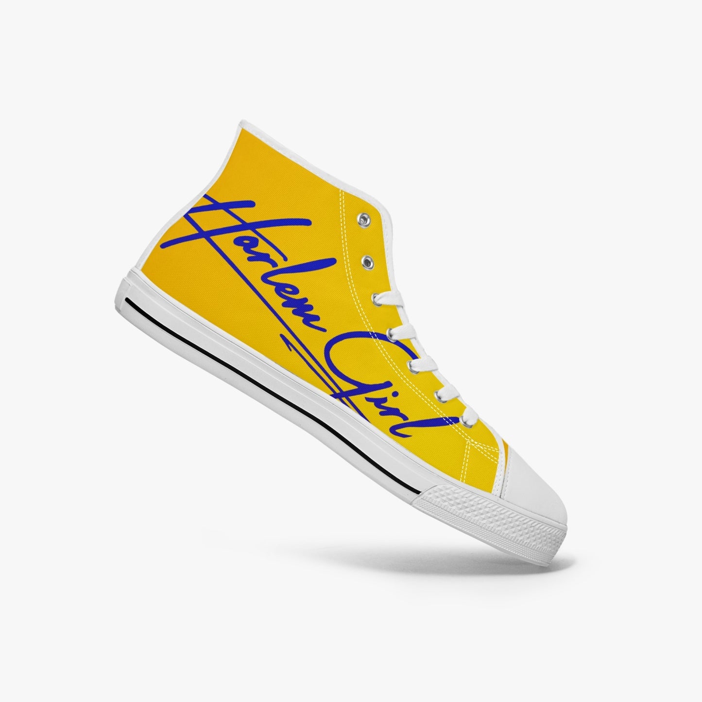 HB Harlem Girl "Lenox Ave" Classic High Top - Blue n Gold - Women (Black or White Soles)