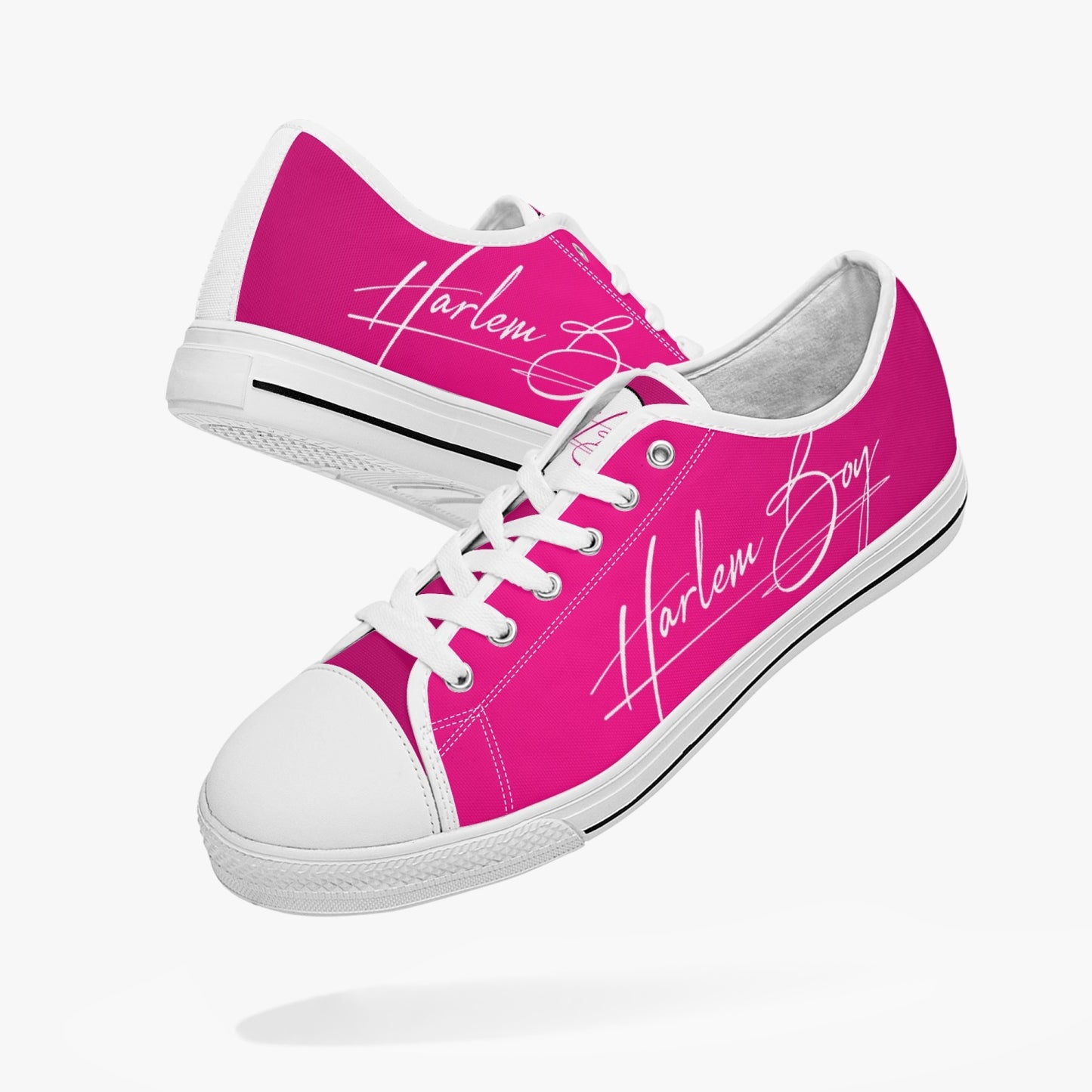 HB Harlem Boy "Lenox Ave" Classic Low Tops - Fuchsia - Men (Black or White Sole)
