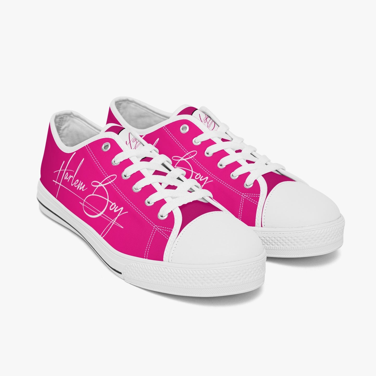 HB Harlem Boy "Lenox Ave" Classic Low Tops - Fuchsia - Men (Black or White Sole)
