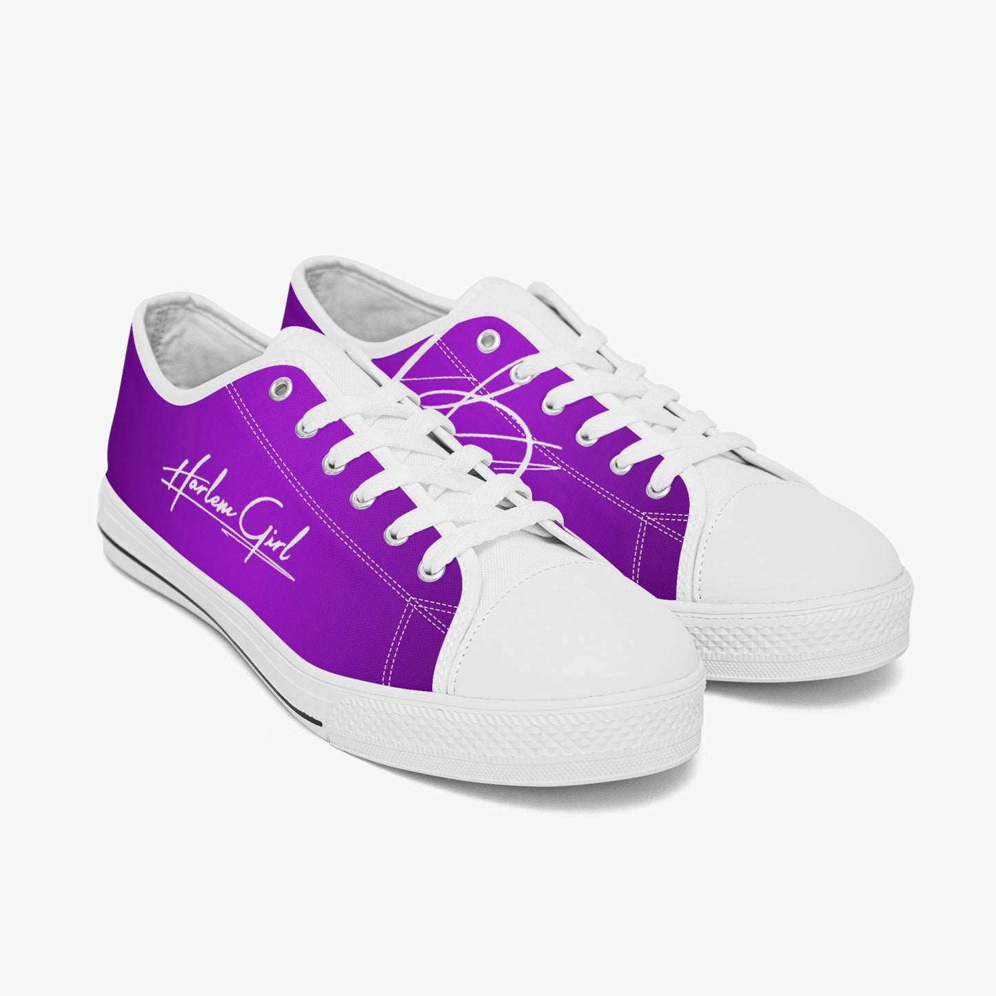 Harlem Girl "Coolee High" Womens Low-Top Canvas Sneaks - Amethyst