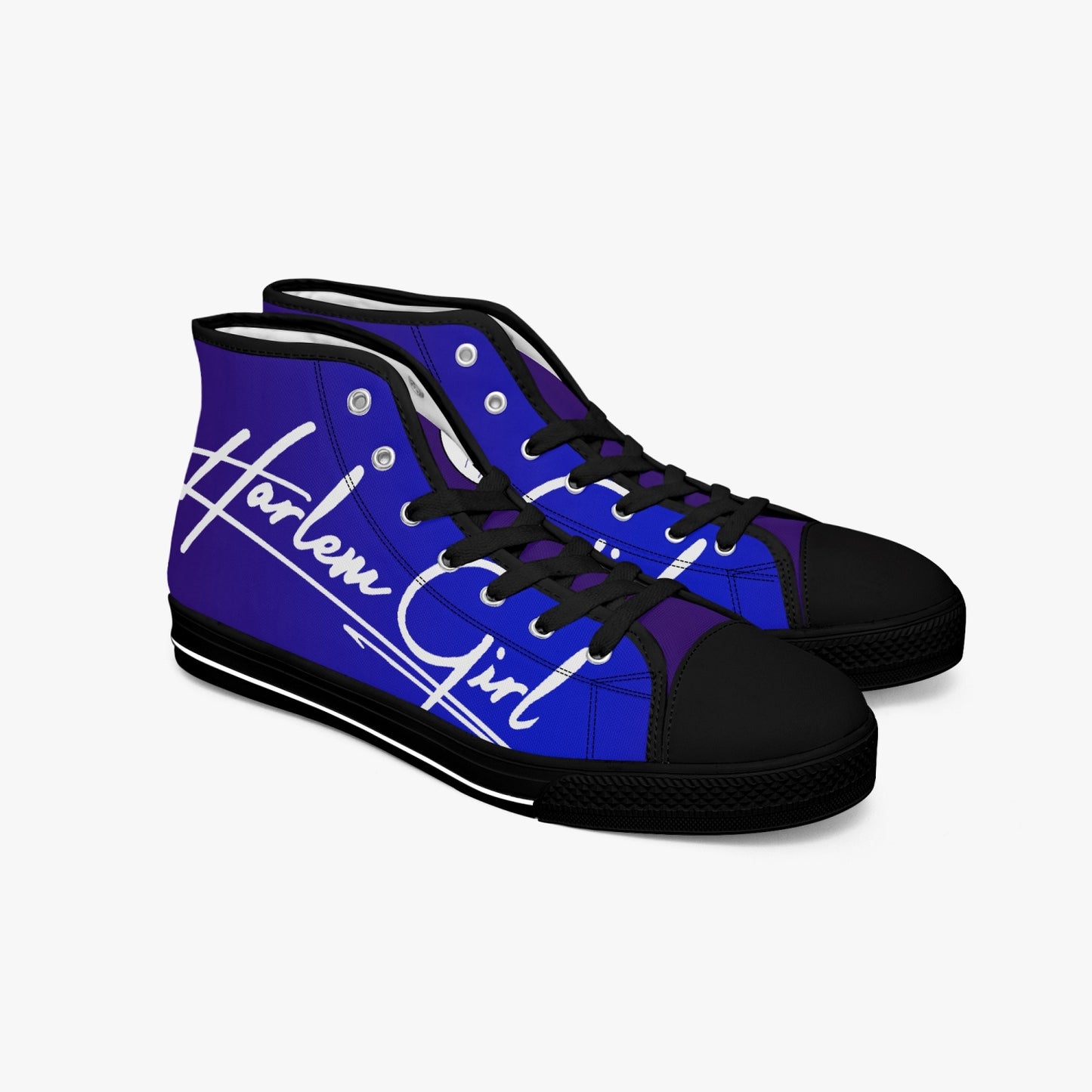 HB Harlem Girl "Lenox Ave" Classic High Top - Sapphire - Women (Black or White Soles)