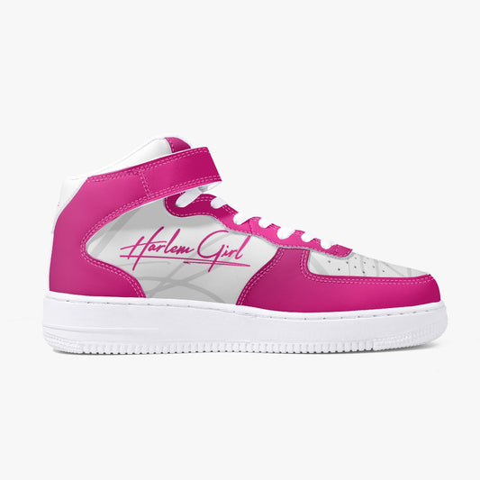 HB Harlem Girl "Strapped" Women's Leather Hi Top Kicks - Fuchsia
