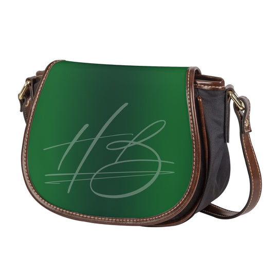 Harlem Boy Collection Vegan Leather Flap Saddle Bag - Emerald